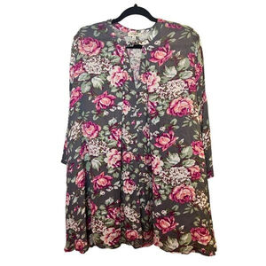 Women’s Umgee Floral Peekaboo Tunic Dress Size S